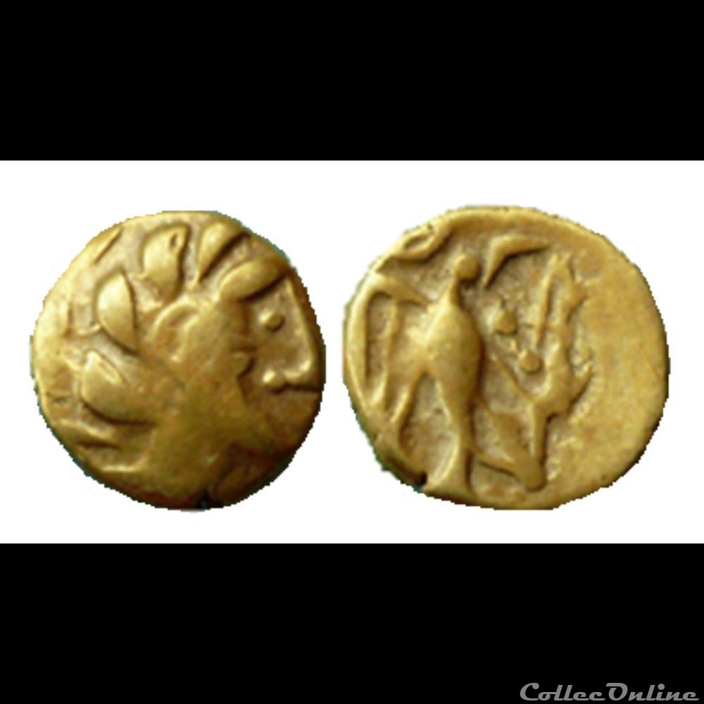 monnaie antique gauloise serie 505a dt 2570 var huitieme de statere a aigle