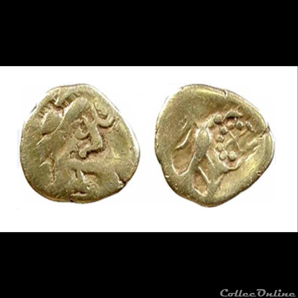 monnaie antique gauloise serie 505a dt 2570 var huitieme de statere a aigle