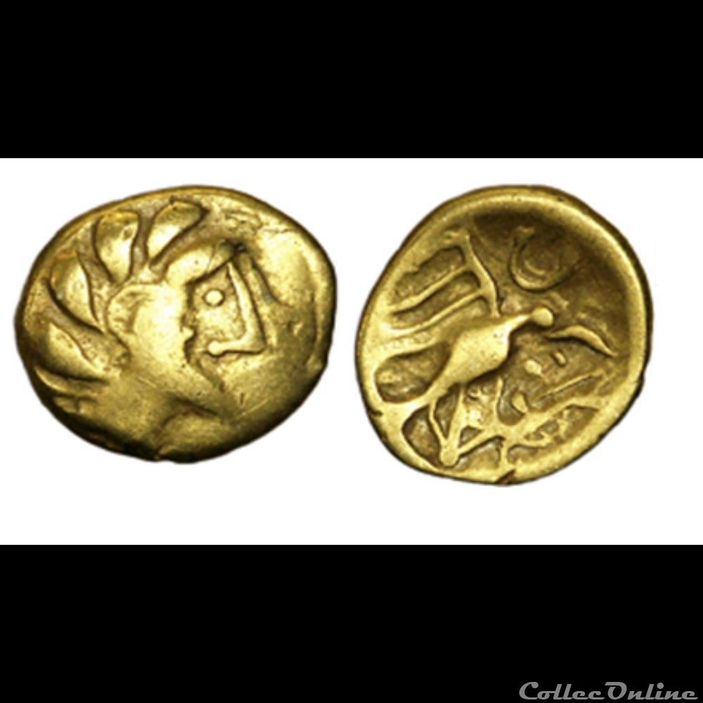 monnaie antique gauloise serie 505a dt 2570 var huitieme de statere a aigle