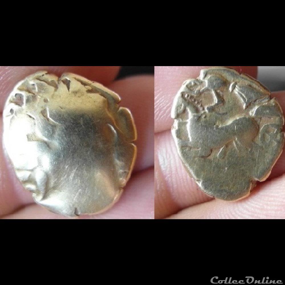 Statère au fleuron et à la roue monnaie antique gauloise statere au fleuron et a la roue