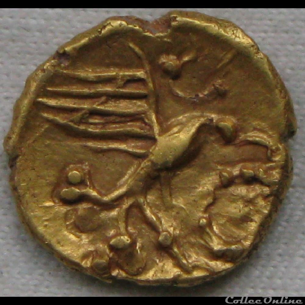 monnaie antique gauloise serie 505a dt 2570 var huitieme de statere a aigle