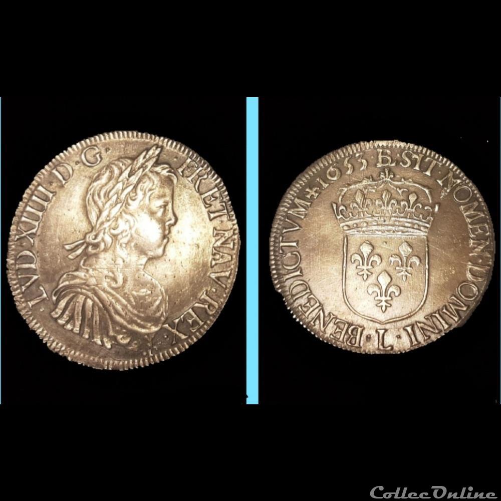écu a la mèche longue monnaie france royale ecu a la meche longue