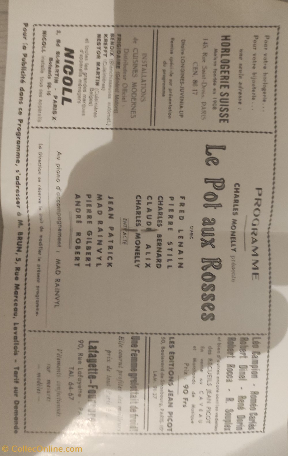 Programme theatre documents anciens programmes programme theatre