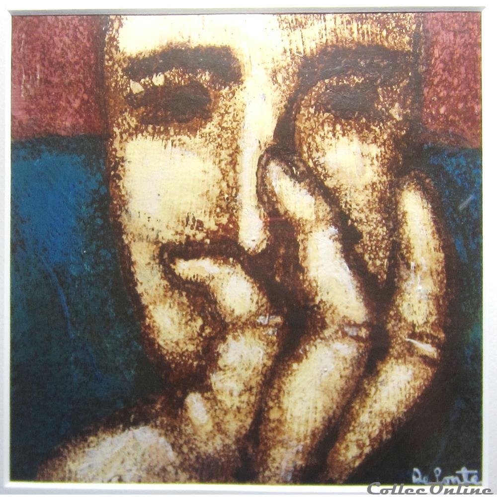 art antiquite tableaux huile sandro de ponte pensativo