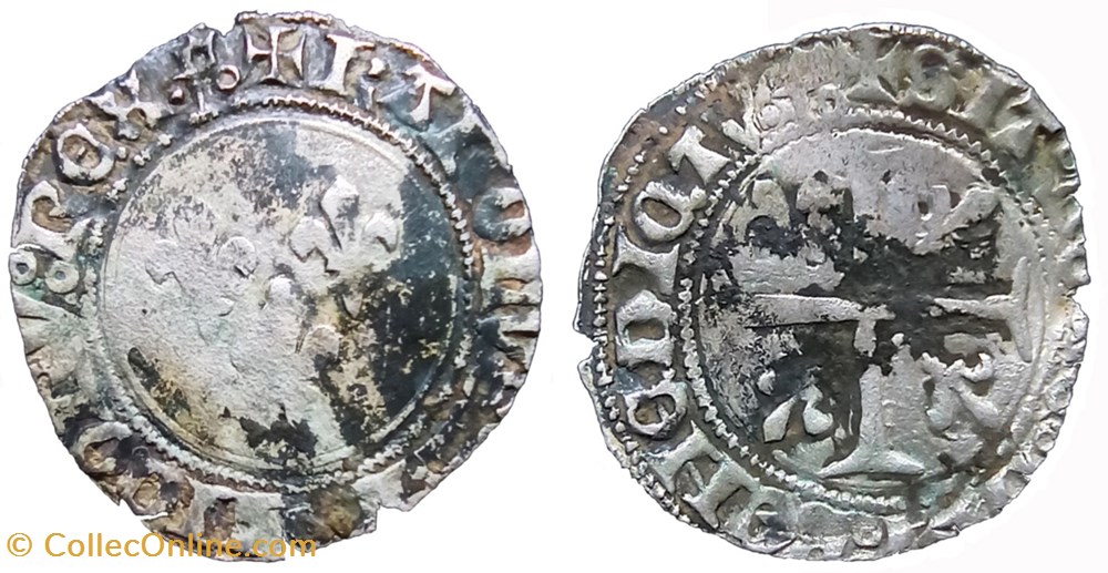 Charles VII - Blanc au 3 Lys pour FIGEAC monnaies france royales charles vii blanc au 3 lys pour figeac