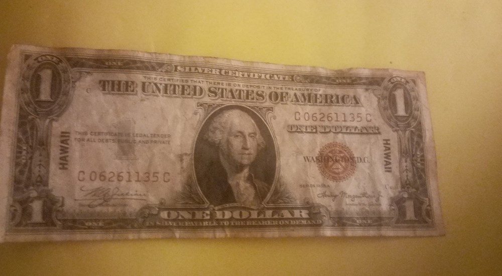 1 Dollar 1935-A Hawaii billetes america del norte estados unidos 1 dollar 1935 a hawaii