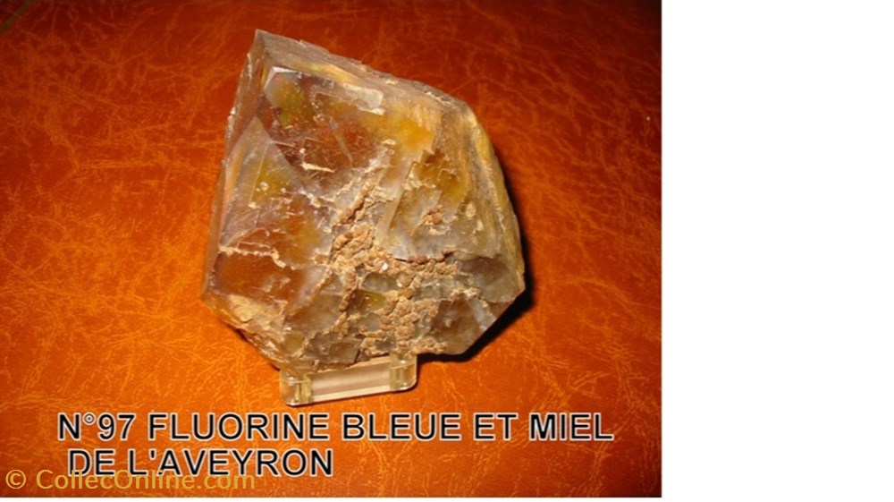 FLUORINE bleue et miel mineraux meteorites fluorine bleue et miel