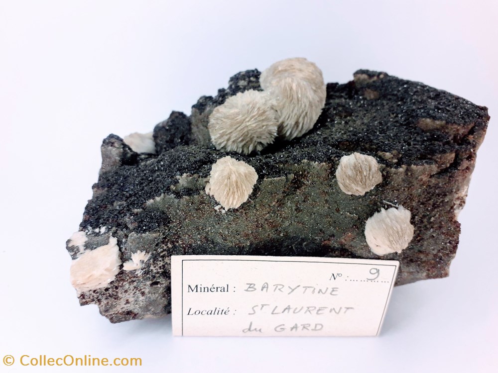BARYTINE sur Blende mineraux meteorites barytine sur blende
