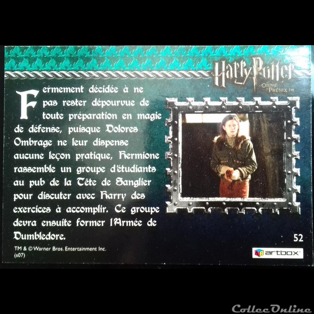autre harry potter et ordre du phenix 52 la premiere reunion artbox carte a collectionner