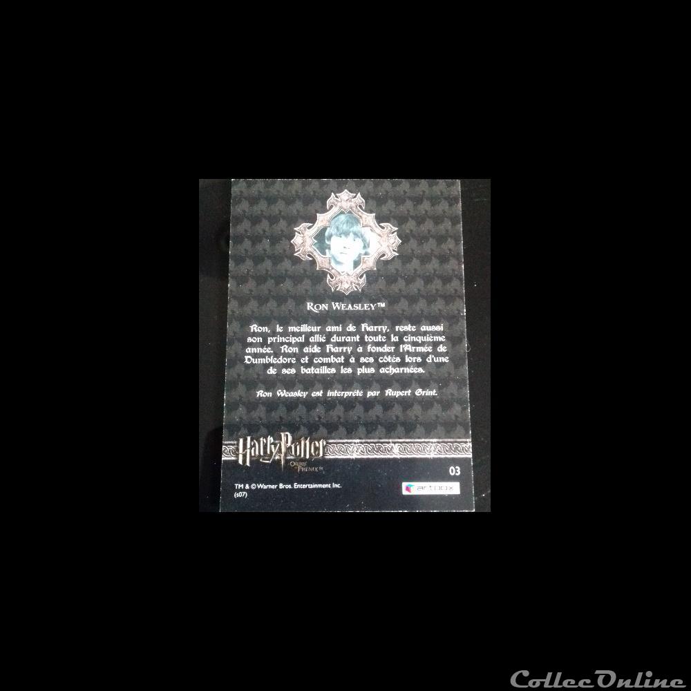 Harry Potter et l'Ordre du Phénix - 03 - Ron Weasley - Artbox - Carte à collectionner autre harry potter et ordre du phenix 03 ron weasley artbox carte a collectionner