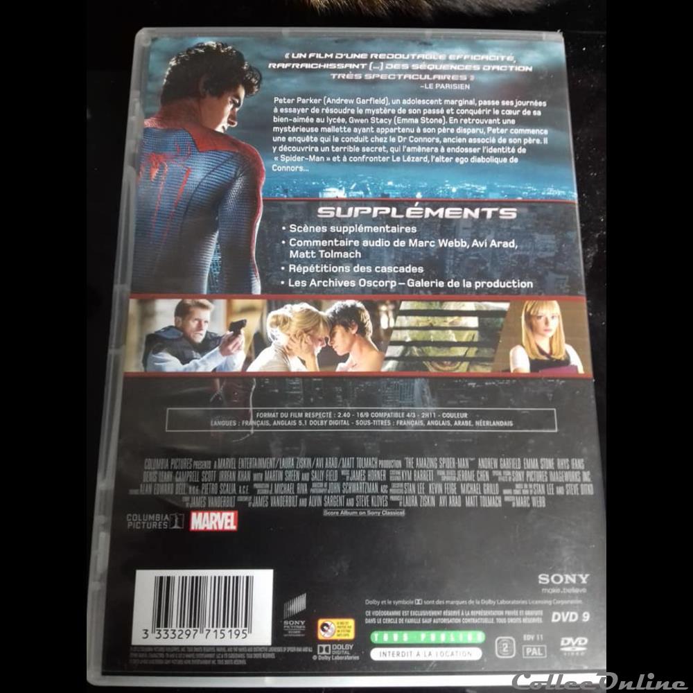 The Amazing Spider-Man - Edition simple 3 film dvd blu ray the amazing spider man edition simple