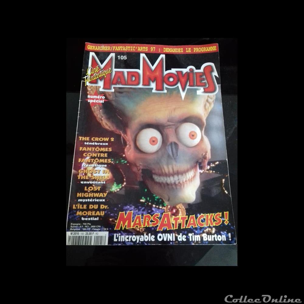Mad Movies Magazine N°105 - Mars Attacks ! Numéro Spécial livre bd revue mad movies magazine n 105 mars attacks numero special