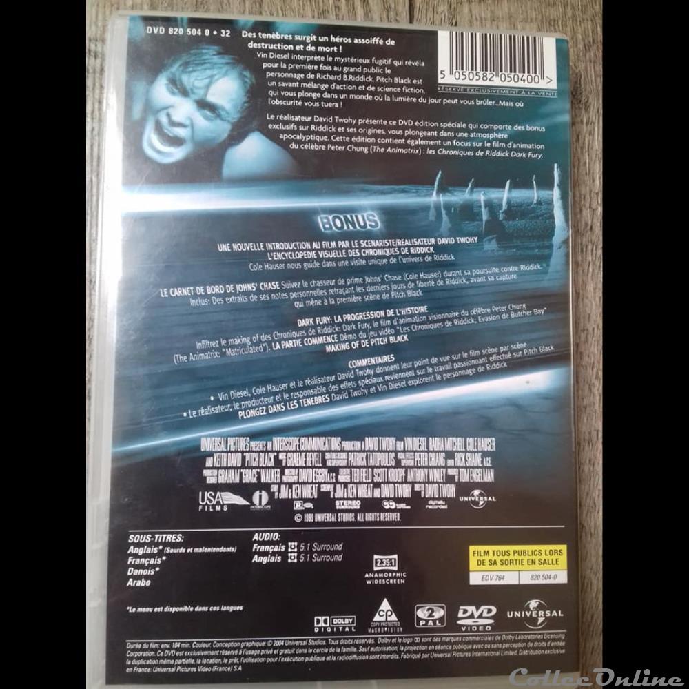 film dvd blu ray pitch black edition speciale