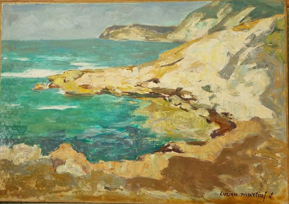 La crique (Lucien Martial) antiquites peintures dessins la crique lucien martial