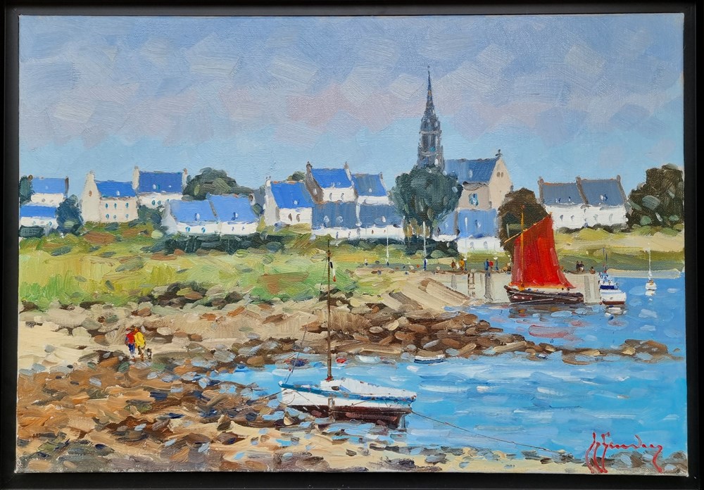 art antiquites peintures dessins port ile de batz en bretagne guy legendre