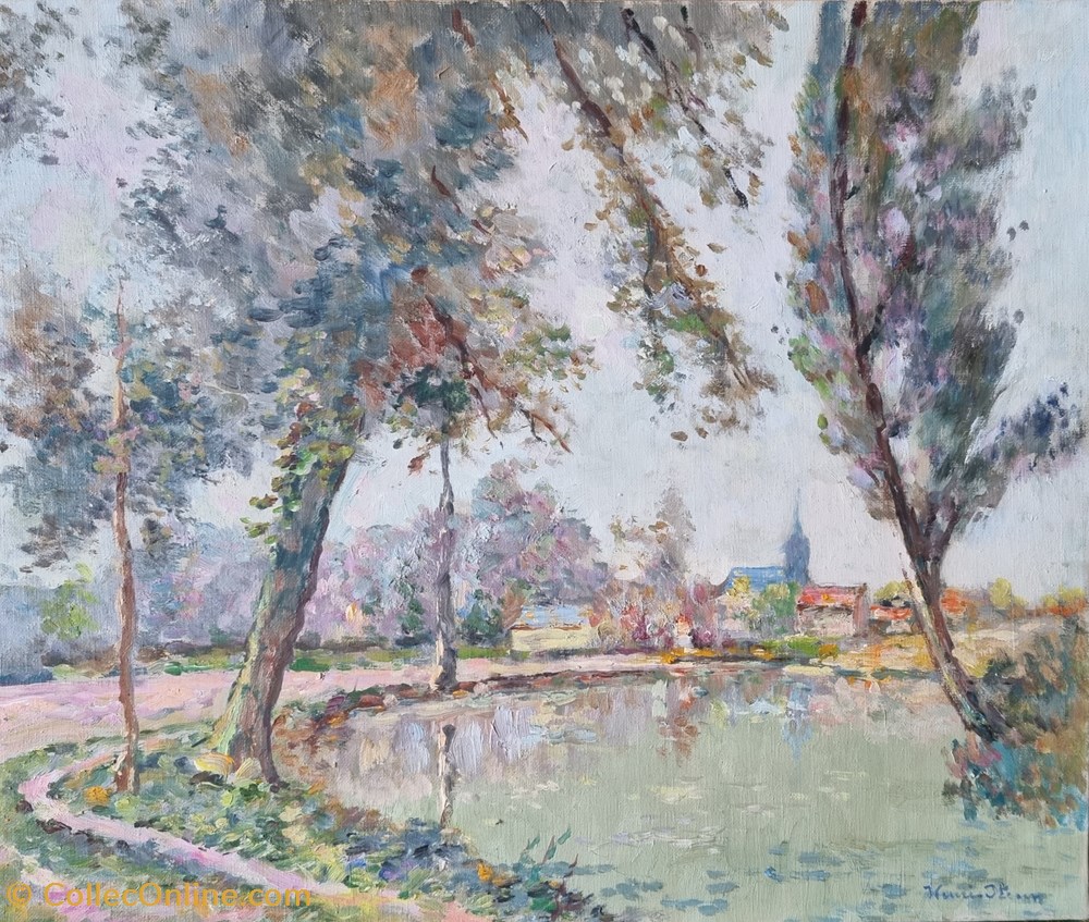 Lac du Thillay (Henri Stenn) art antiquites peintures dessins lac du thillay henri stenn