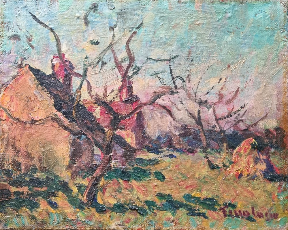 art antiquites peintures dessins ferme au bord de le seine georges ferro lagree