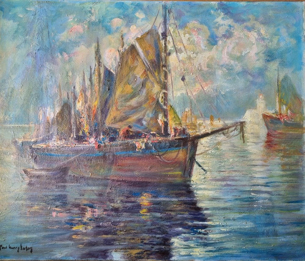 Retour de la pêche(Paul Henry Lafon) art antiquites peintures dessins retour de la peche paul henry lafon