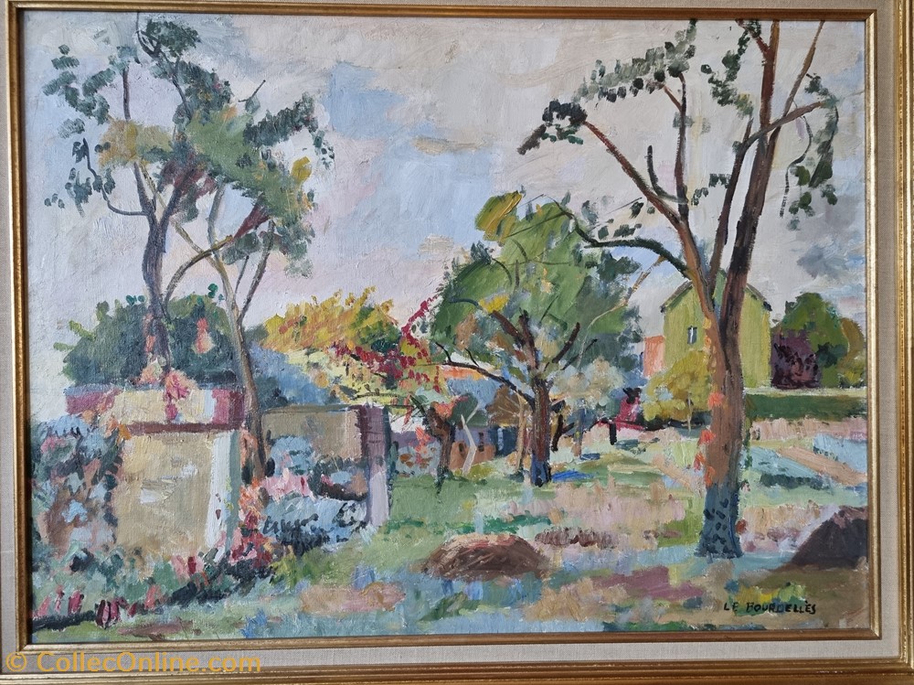 art antiquites peintures dessins bas du jardin herve le bourdelles