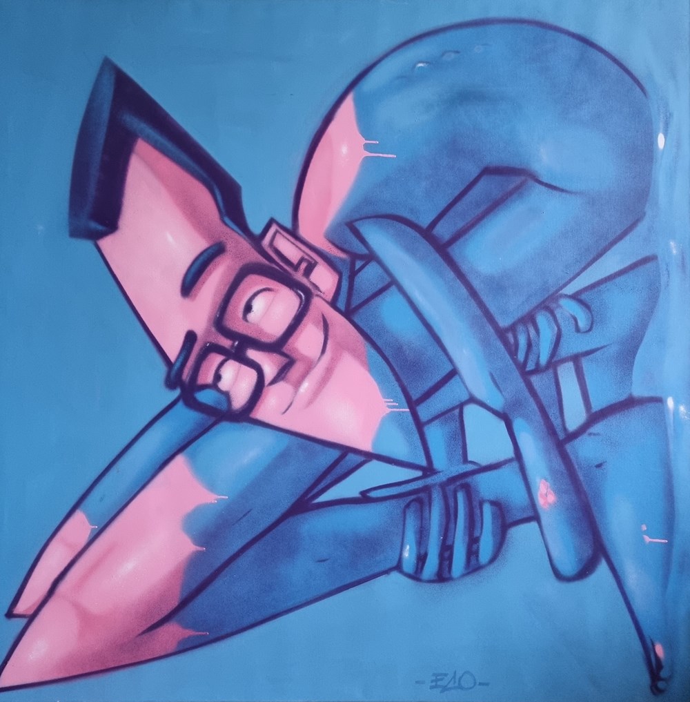 art antiquites peintures dessins personnage au menton pointu marcelo eco