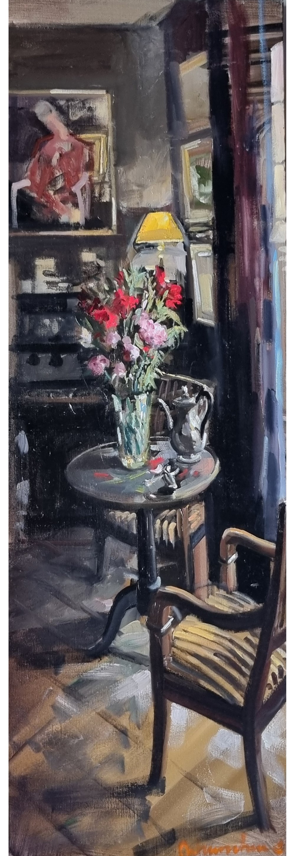 art antiquites peintures dessins fleurs sur gueridon christoff debusschere