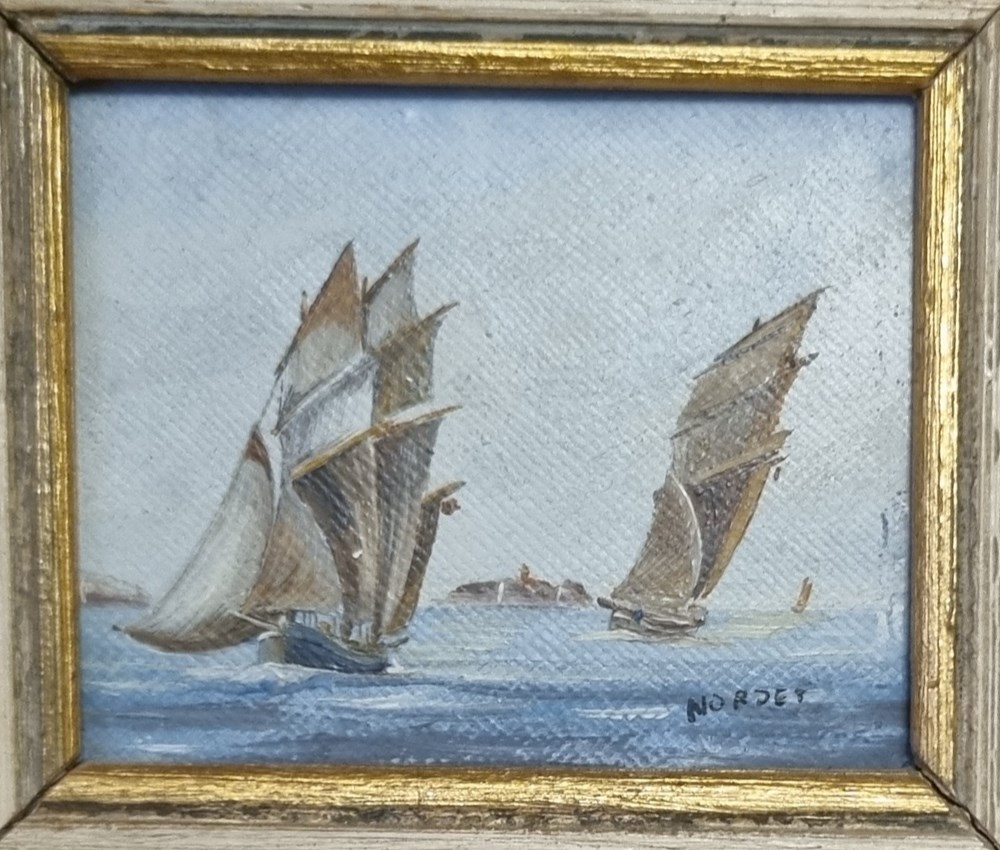 art antiquites peintures dessins miniature marine nordet