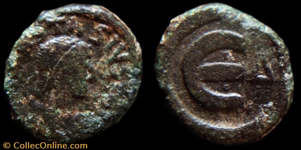 Pentanummium d'Anastase émis à Constantinople (491-518) monnaie antique av jc ap byzantine pentanummium anastase emis a constantinople 491 518