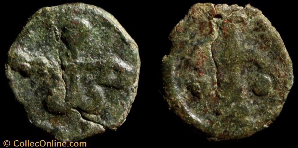monnaie antique av jc ap byzantine petit module emis a cherson de romain ii 959 963