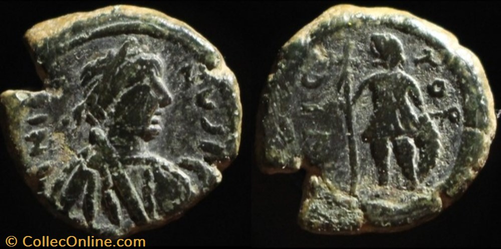 Pentanummium de Justin émis à Cherson (518-527) monnaie antique av jc ap byzantine pentanummium de justin emis a cherson 518 527
