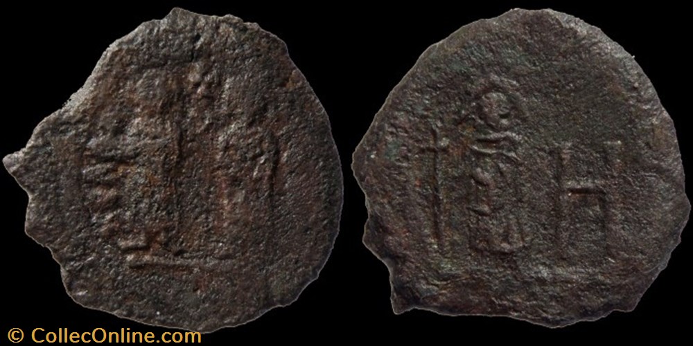 Follis de Phocas émis à Cherson (602-610) monnaie antique av jc ap byzantine follis de phocas emis a cherson 602 610