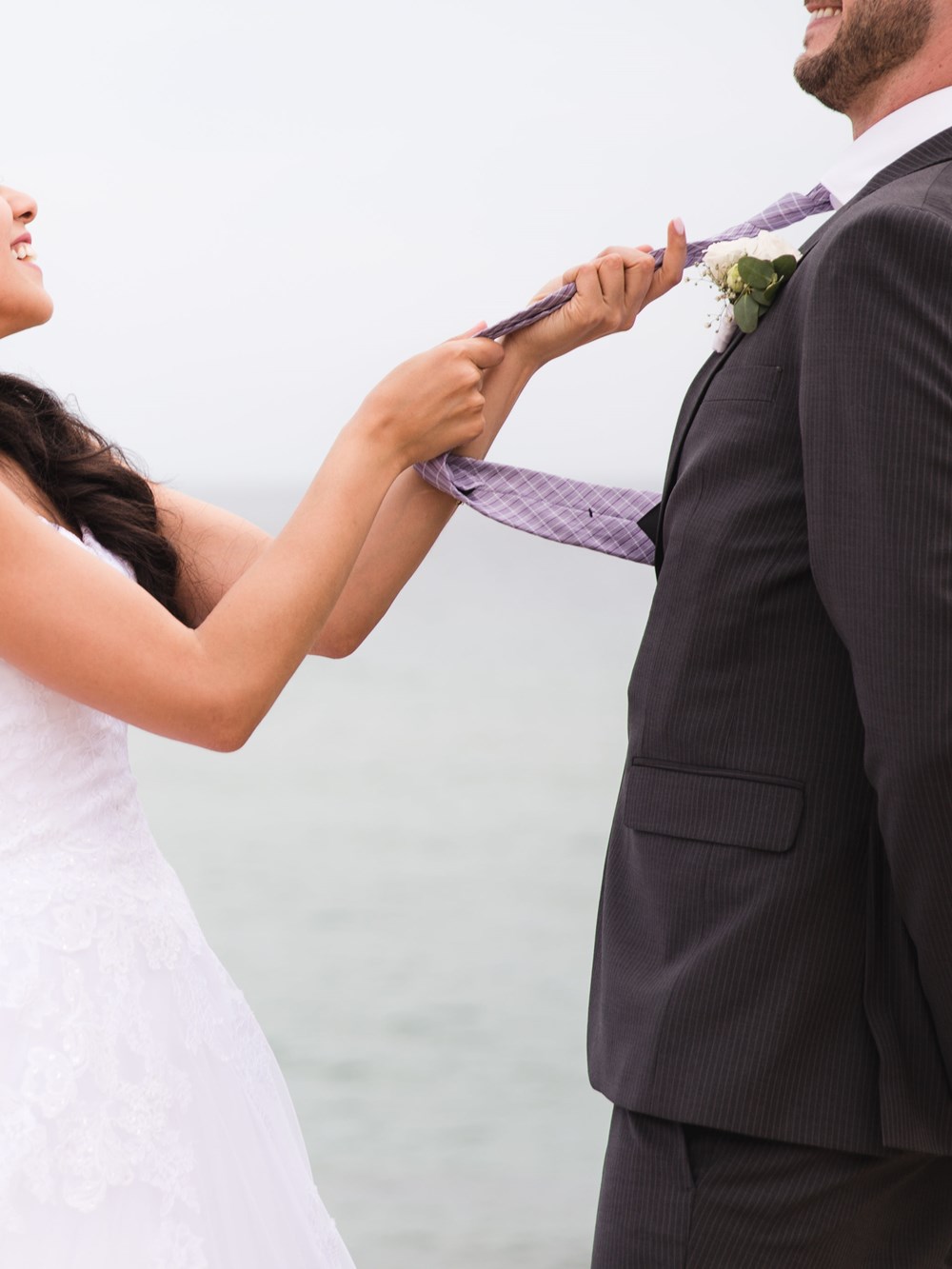 bride groom play at wedding
