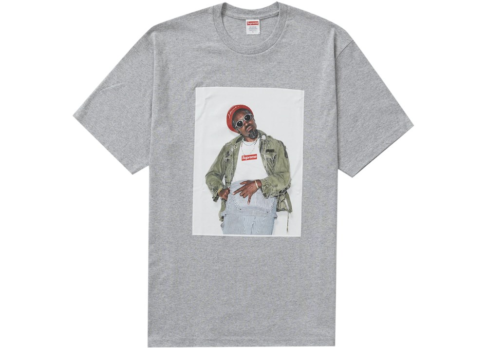 supreme andre 3000 tee heather grey