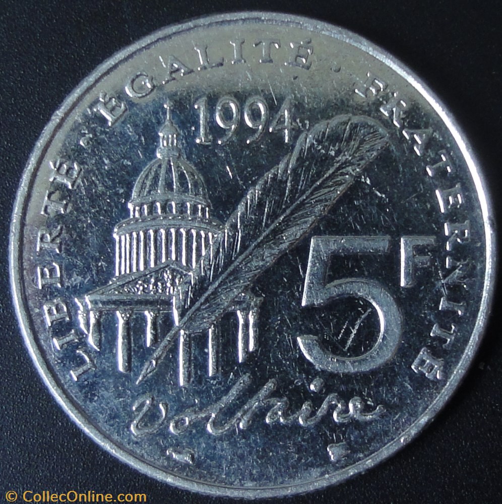 5 Francs Voltaire 1994 3 monnaie france moderne 5 francs voltaire 1994