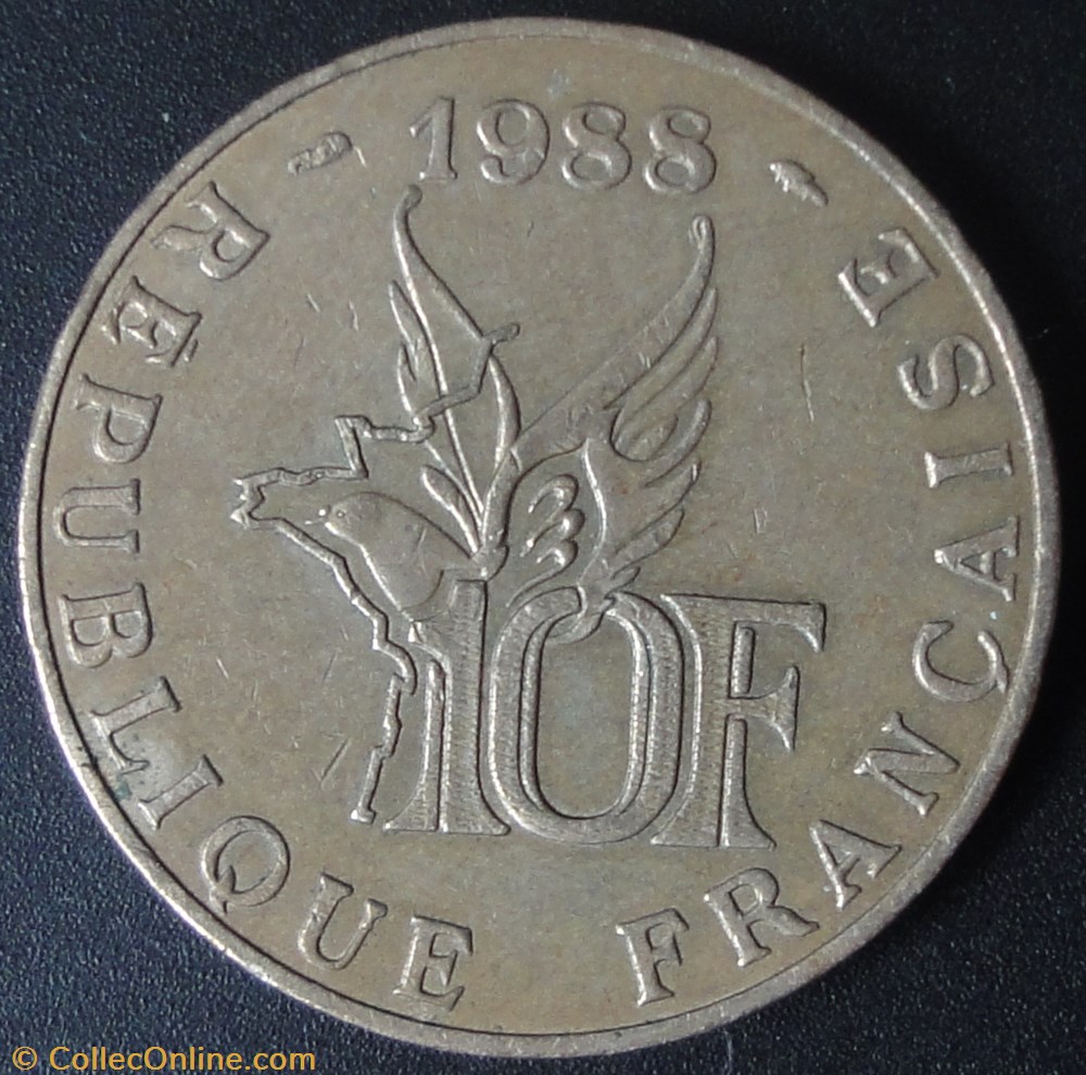 monnaie france moderne 10 francs roland garros 1988