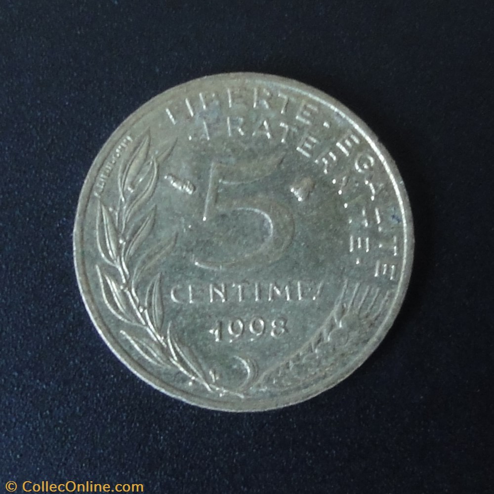 5 centimes 1998 5 monnaie france a moderne 5 centimes 1998