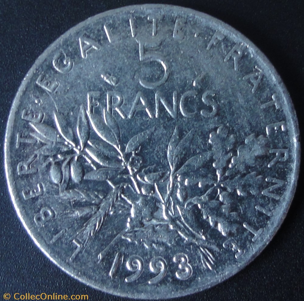 5 Francs 1993 monnaie france moderne 5 francs 1993