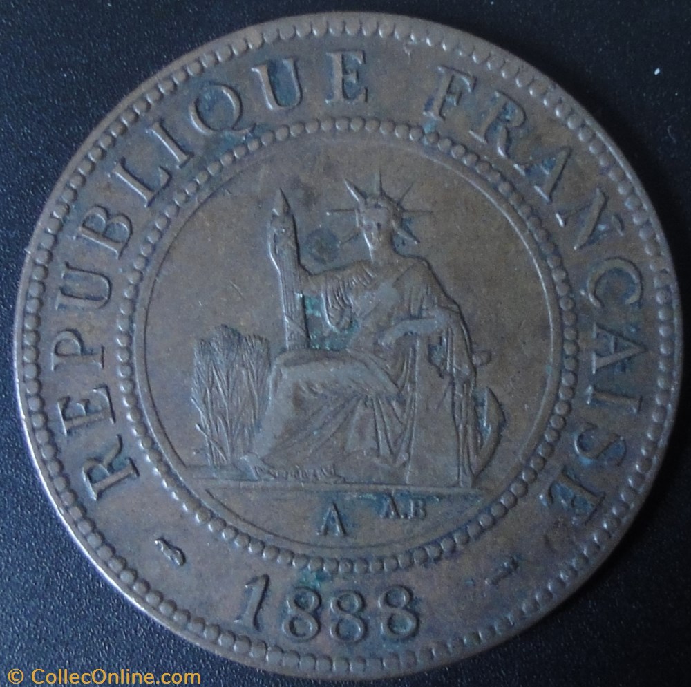 1 centime Indo-Chine Française 1888 monnaie france colony 1 centime indo chine francaise 1888