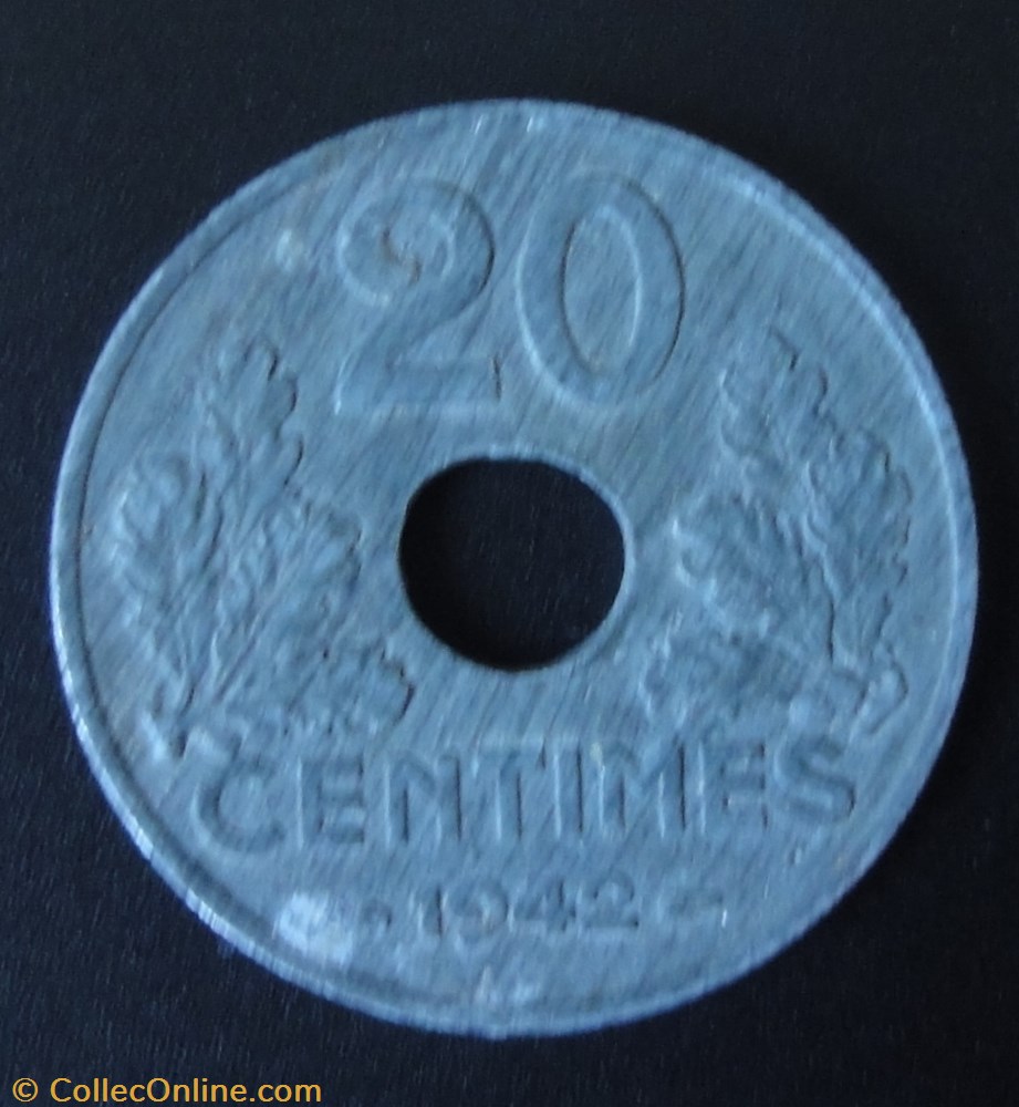 20 centimes 1942 monnaie france a moderne 20 centimes 1942