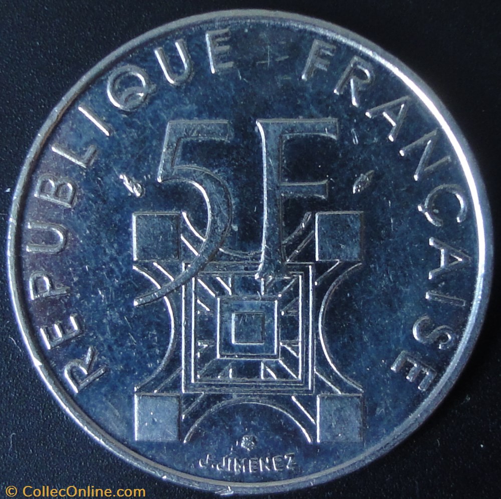 5 Francs Tour Eiffeil 1989 monnaie france moderne 5 francs tour eiffeil 1989