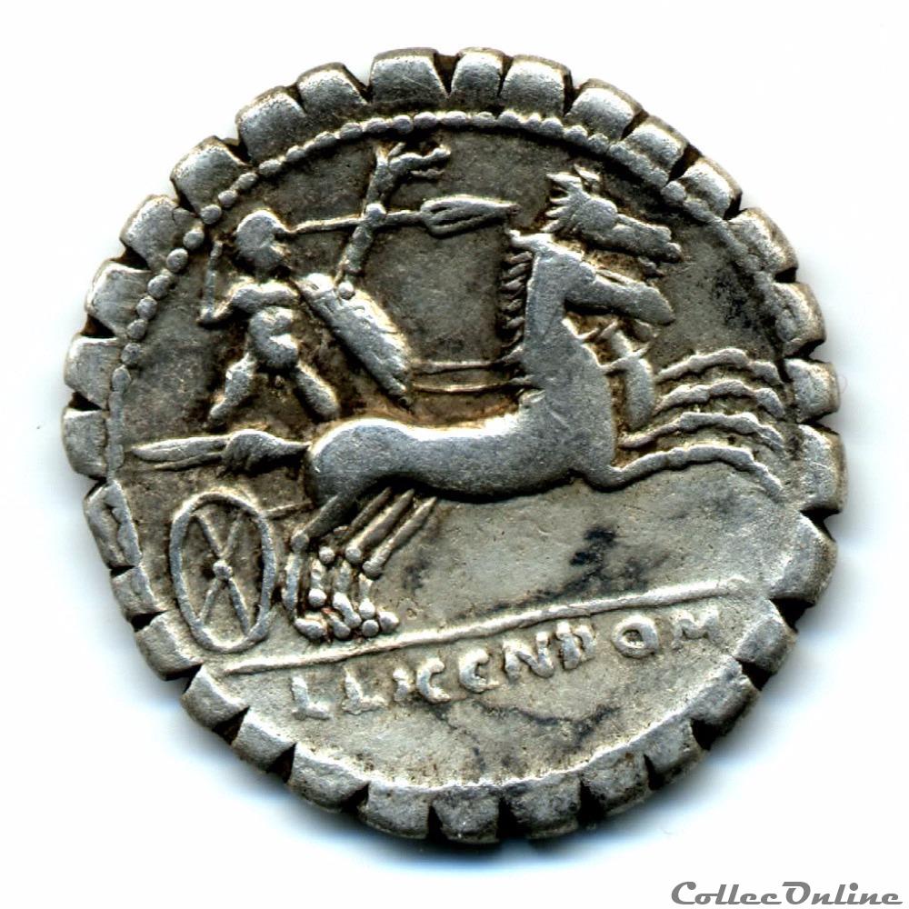 L. LICINIUS CRASSUS & DOMITIUS AHENOBARBUS monnaie antique romaine l licinius crassus domitius ahenobarbus