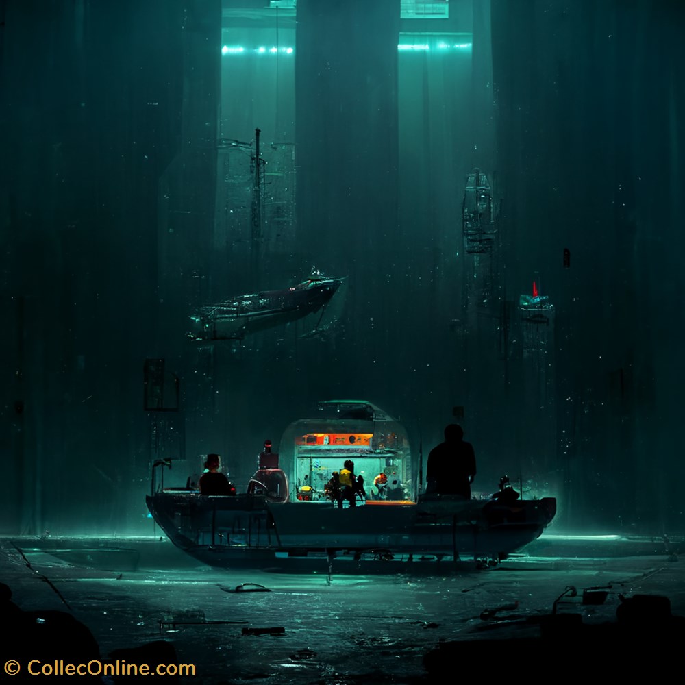 nft art t4reph boat cyberpunk under sea with 3 character e232c070 7383 47dd b477 2aff6602a960