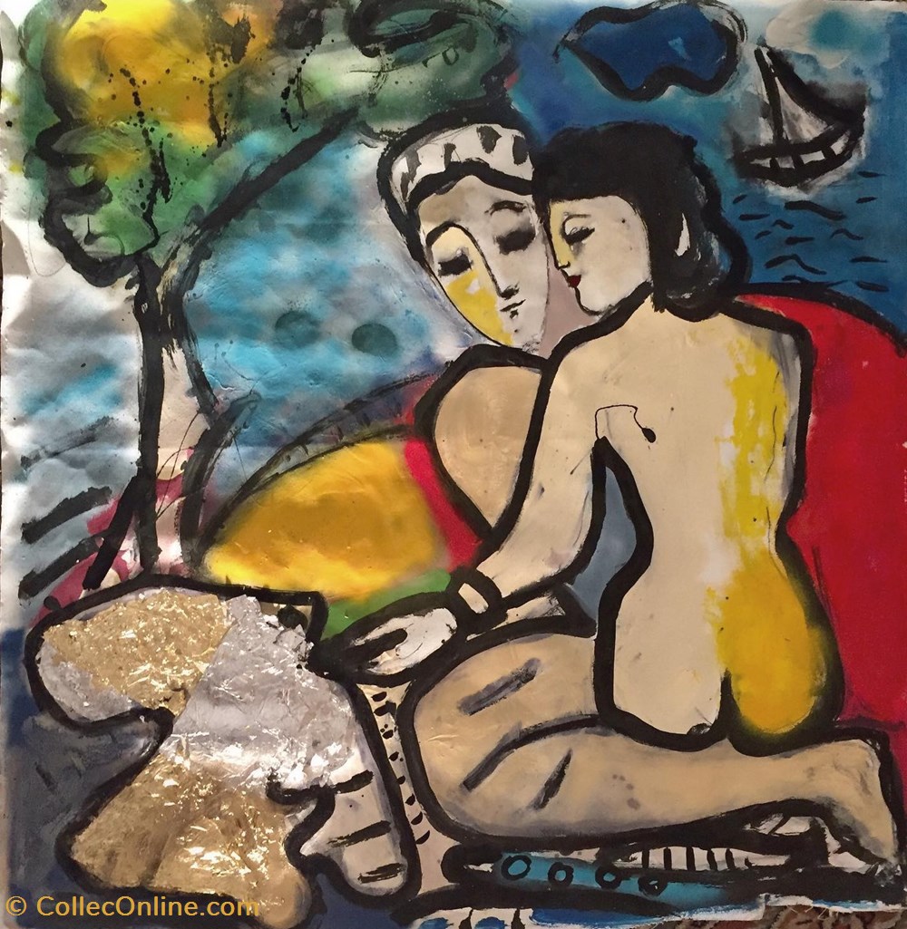 Les amoureux d'Antibes art antiquites peintures dessins les amoureux antibes