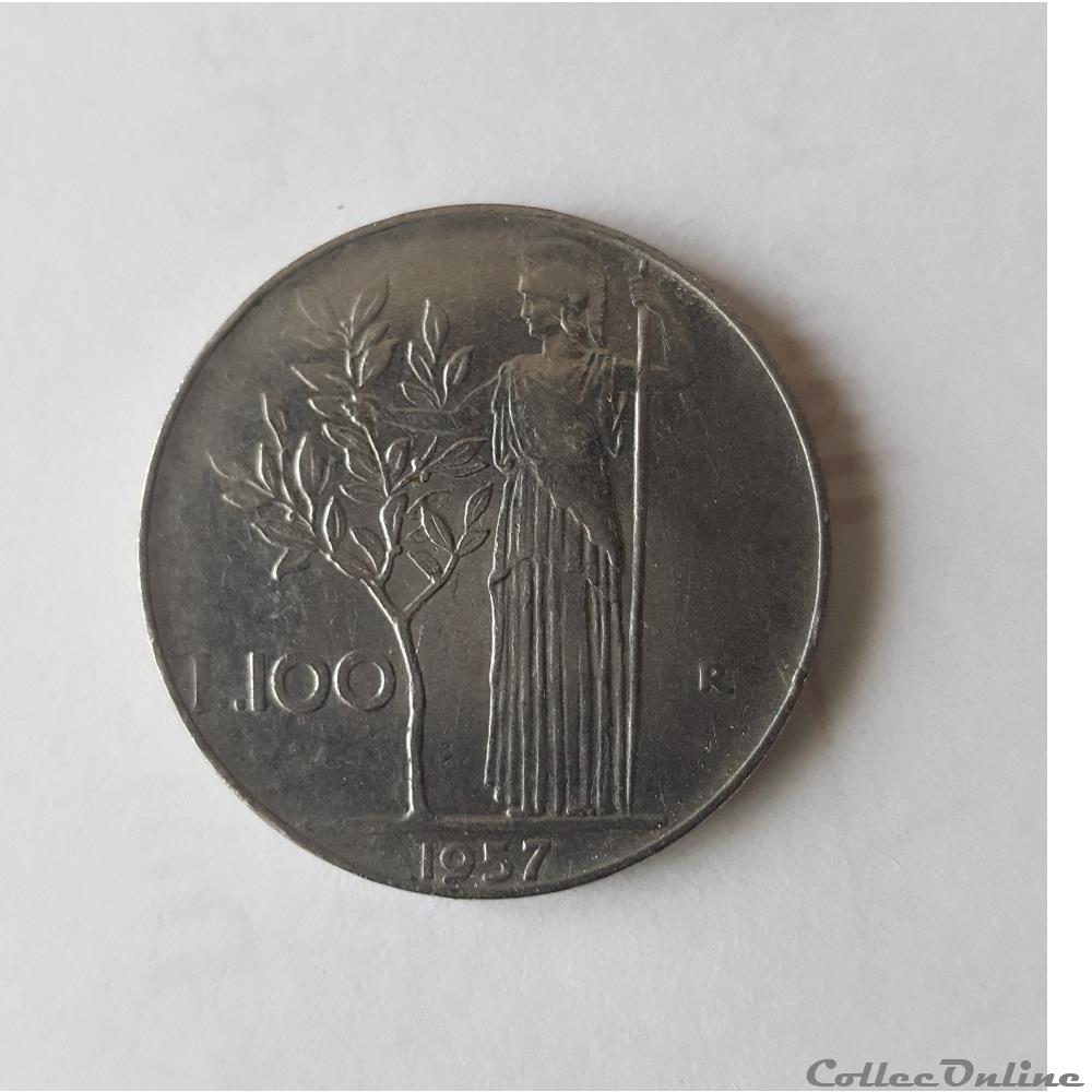 100 Lires 1957 monnaie monde italie 100 lires 1957