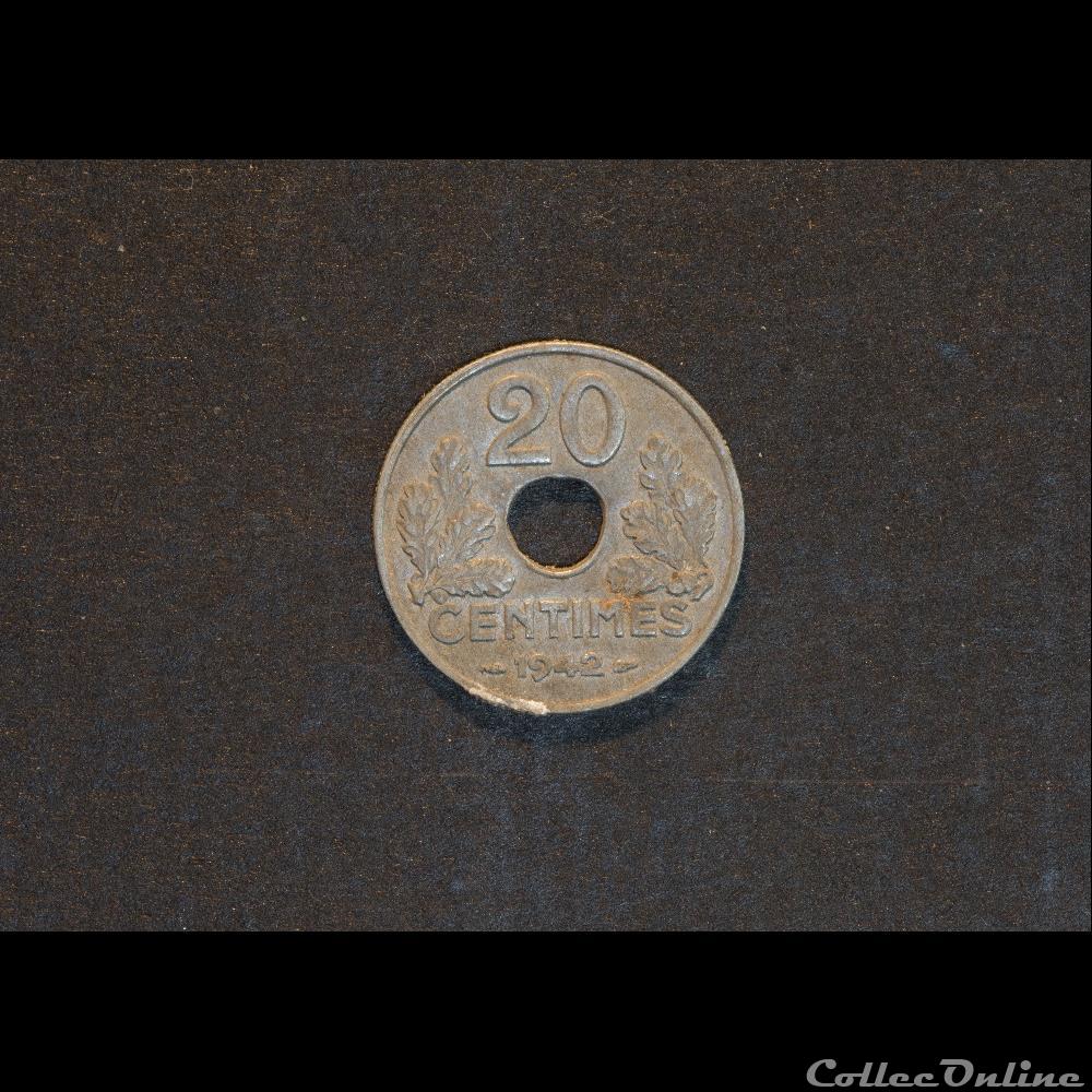 20 Cts Etat Francais 1942 monnaie france moderne 20 cts etat francais 1942