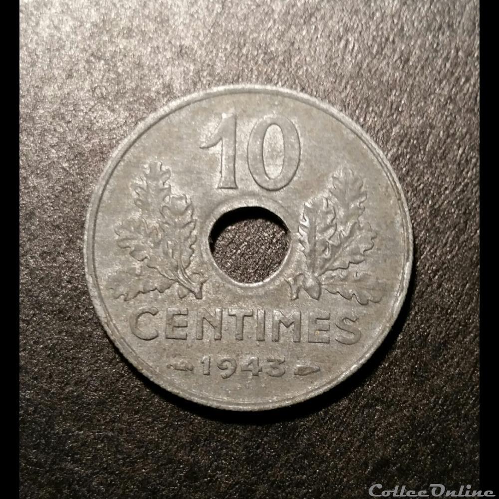 10 Cts Etat Françcais 1943 monnaie france moderne 10 cts etat franccais 1943