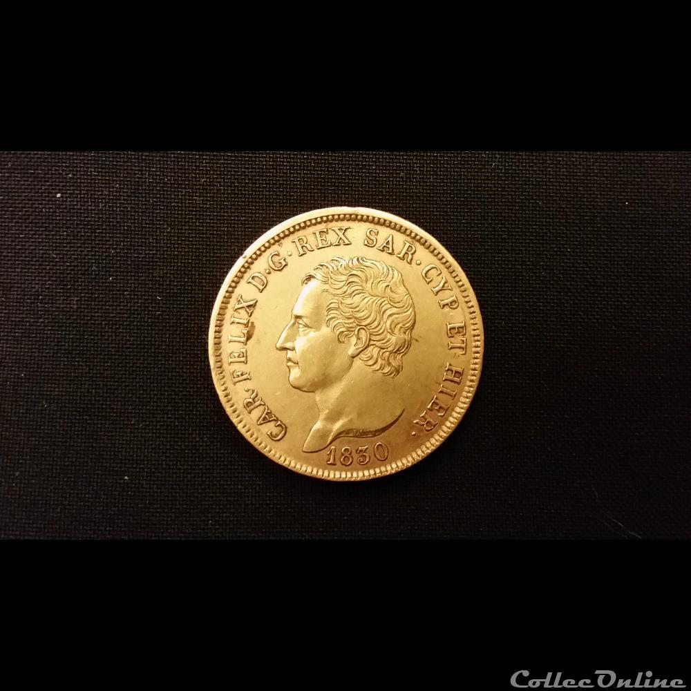 Charles Félix 80 lire Or 1830 Sardaigne monnaie monde romaine charles felix 80 lire or 1830 sardaigne