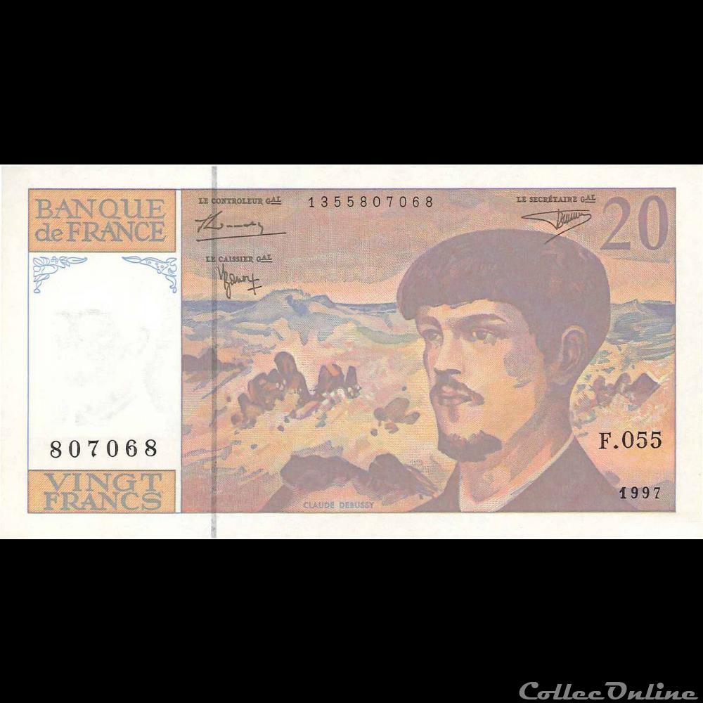 billet france banque xxe 20 francs debussy 1997