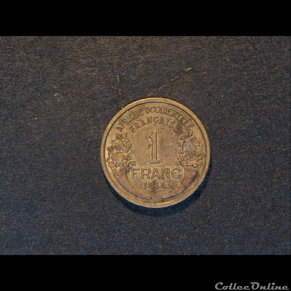 monnaie france moderne 1 franc 1944 afrique occidentale francaise type morlon