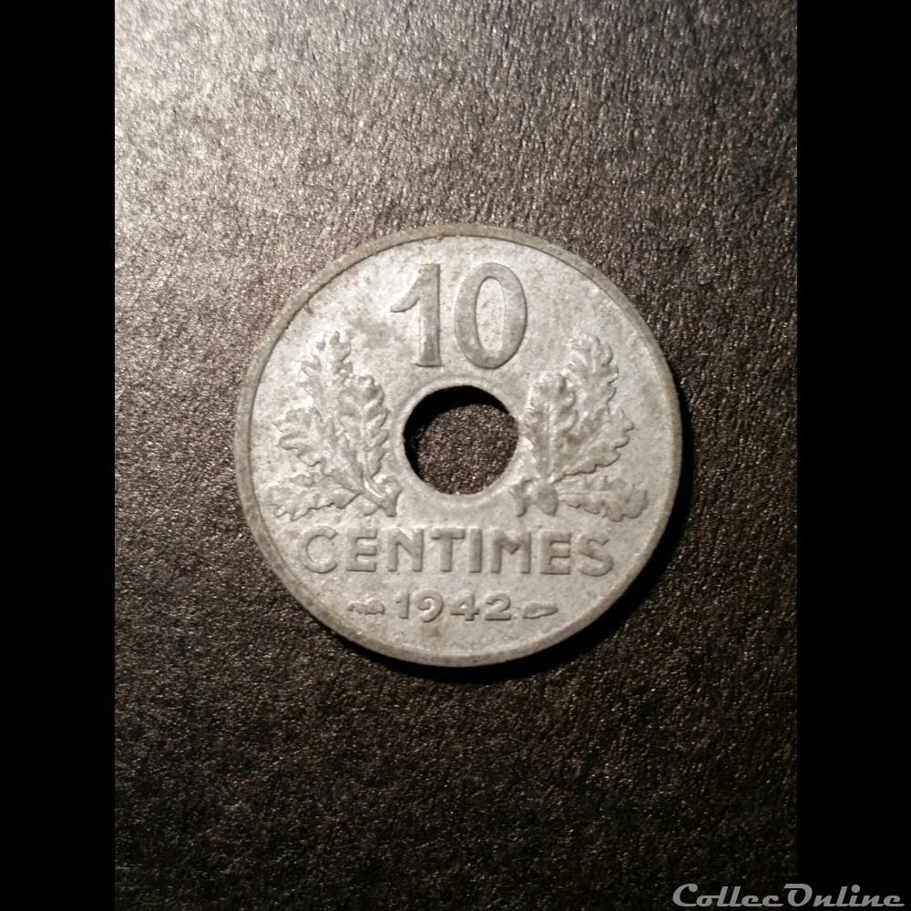 10 Cts Etat Français 1942 monnaie france moderne 10 cts etat francais 1942