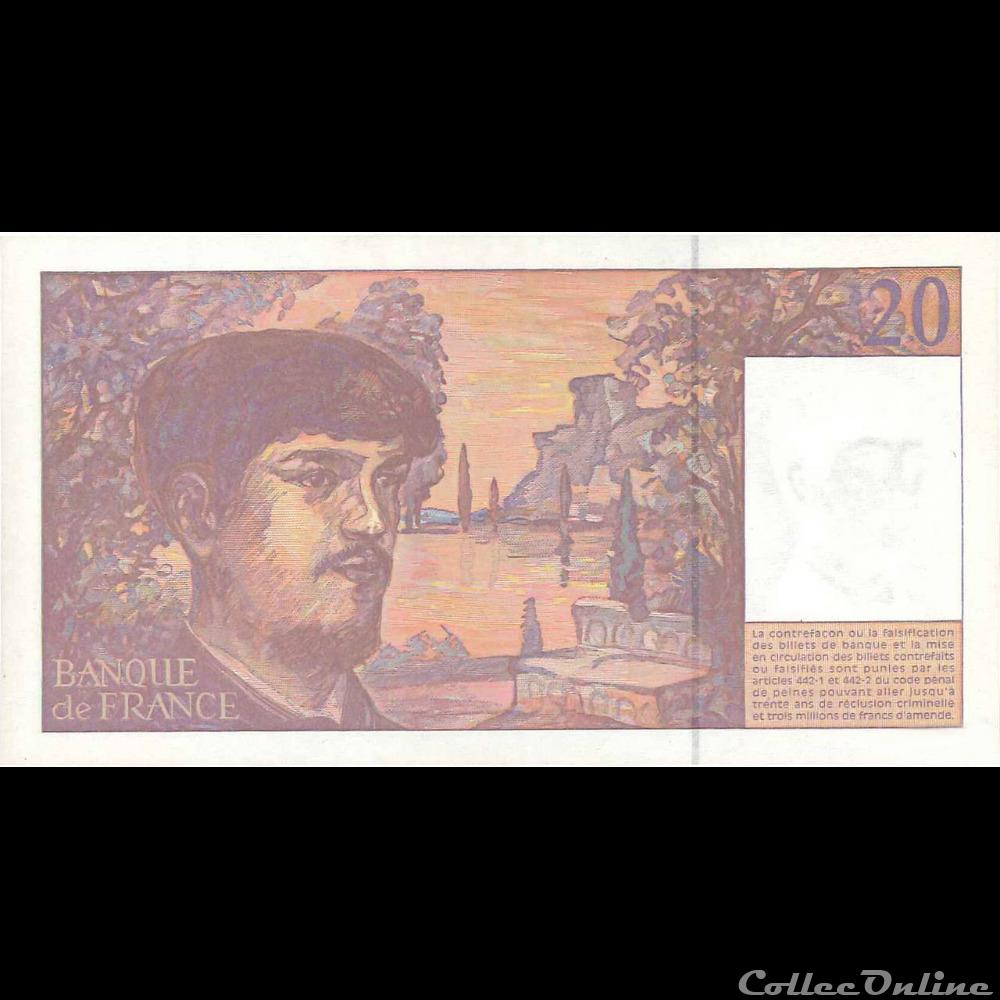 billet france banque xxe 20 francs debussy 1997